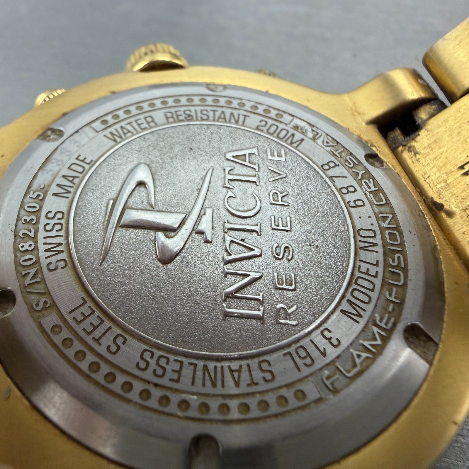 Invicta Reserve Ocean Reef Chrono Watch Men 46mm Champagne Dial Gold New Batt9