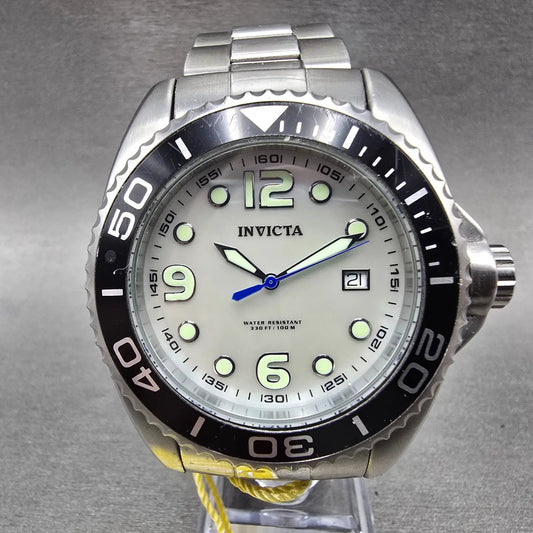 Invicta Pro Diver Watch Men 45mm MOP Dial Silver Tone Date 0479 New Battery0