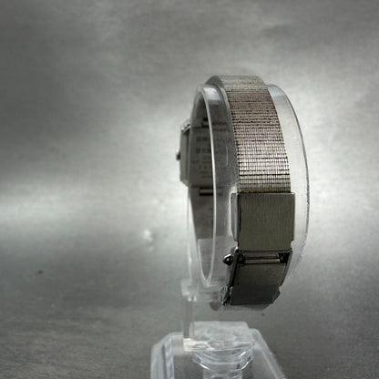 Seiko Watch Women 20mm Silver Dial Silver Tone Square 1400-5480 New Battery7