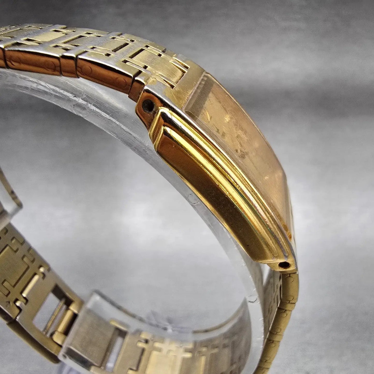 Bulova Watch Women 20mm Gold Dial Gold Tone Rectangle Vintage New Battery 97L443