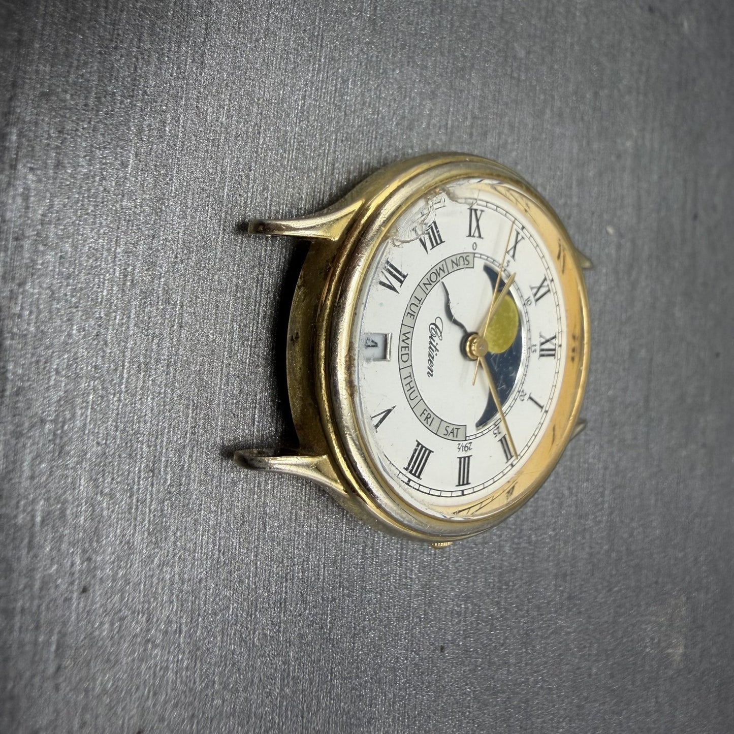 Citizen Moonphase Watch Women 30mm White Dial Gold Tone Date Round New Batt READ2