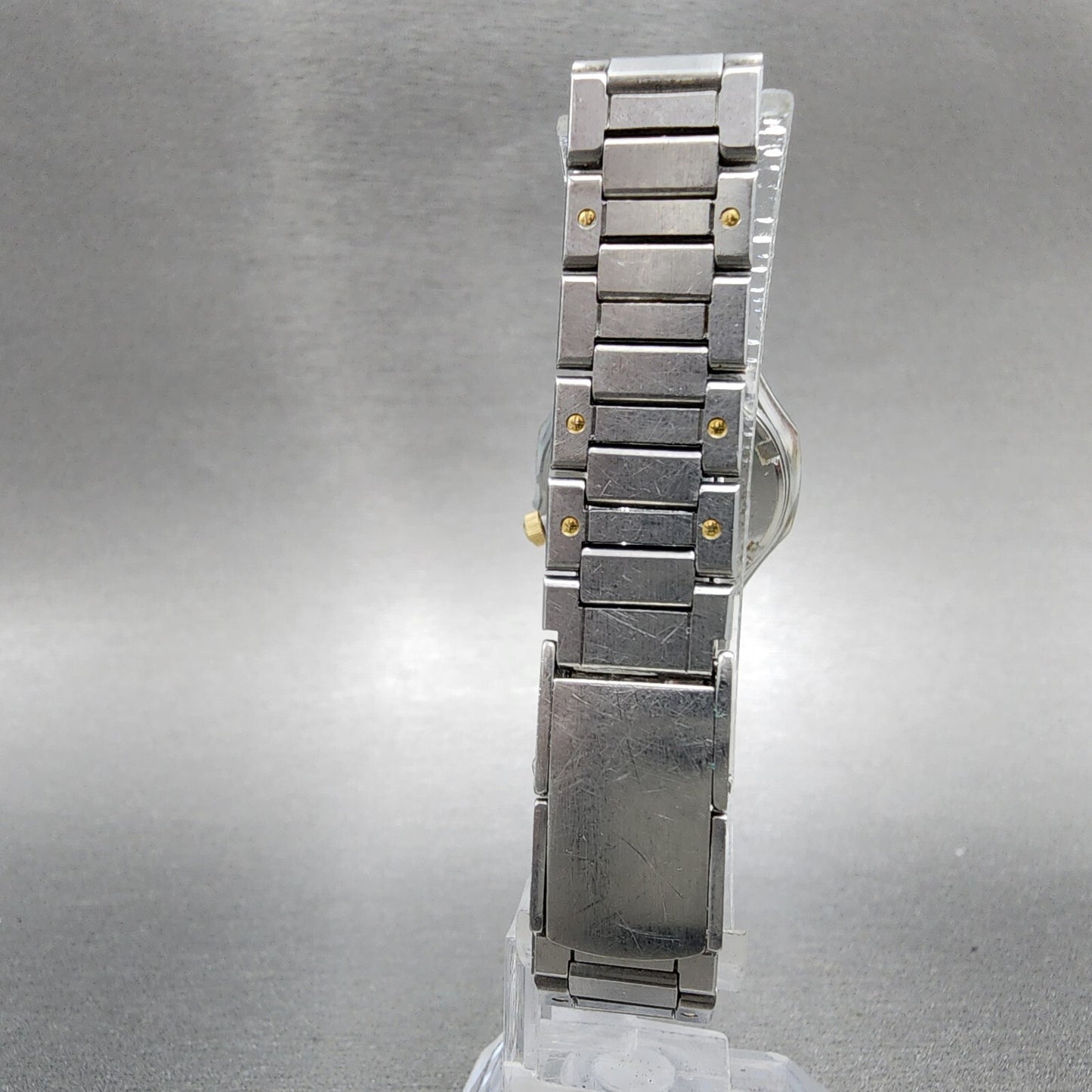 Seiko SQ 100 Watch Women 25mm Gray Dial Two Tone Daydate Octagon New Battery7