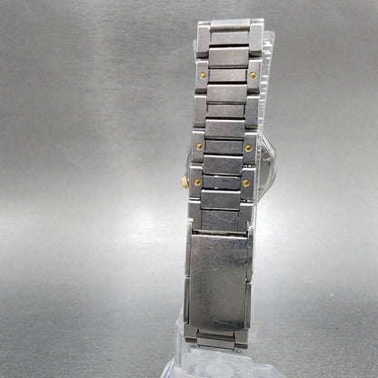 Seiko SQ 100 Watch Women 25mm Gray Dial Two Tone Daydate Octagon New Battery7