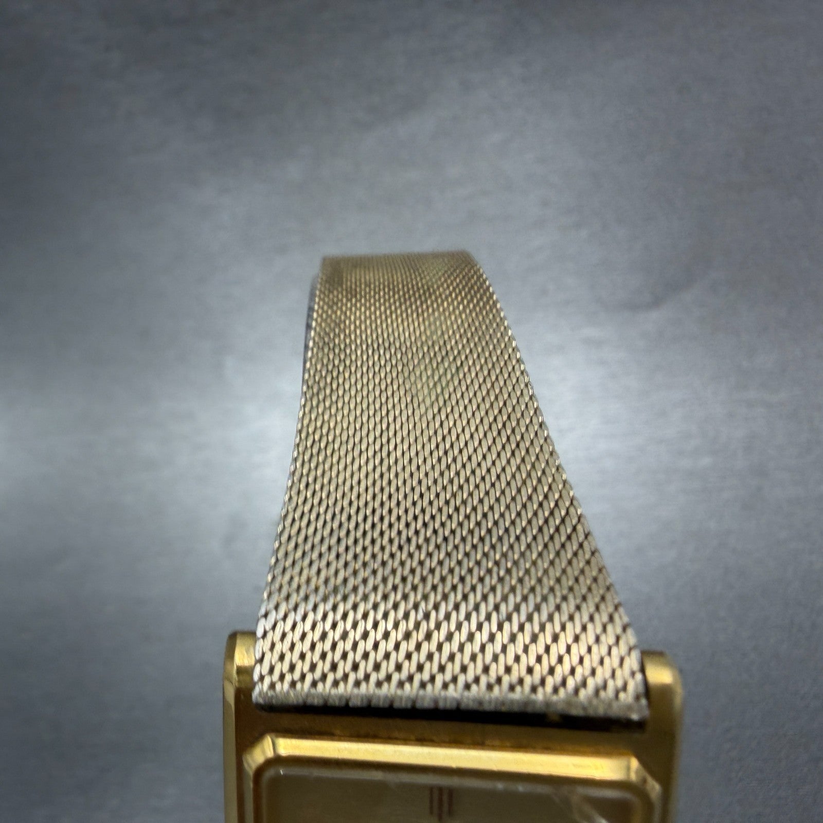 Longines Tank Watch Men 26mm Gold Dial Gold Tone Date Rectangle New Battery4