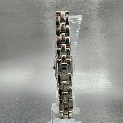 Bulova Tank Watch Women 17mm Black Dial Steel Rectangle 96T03 New Battery
