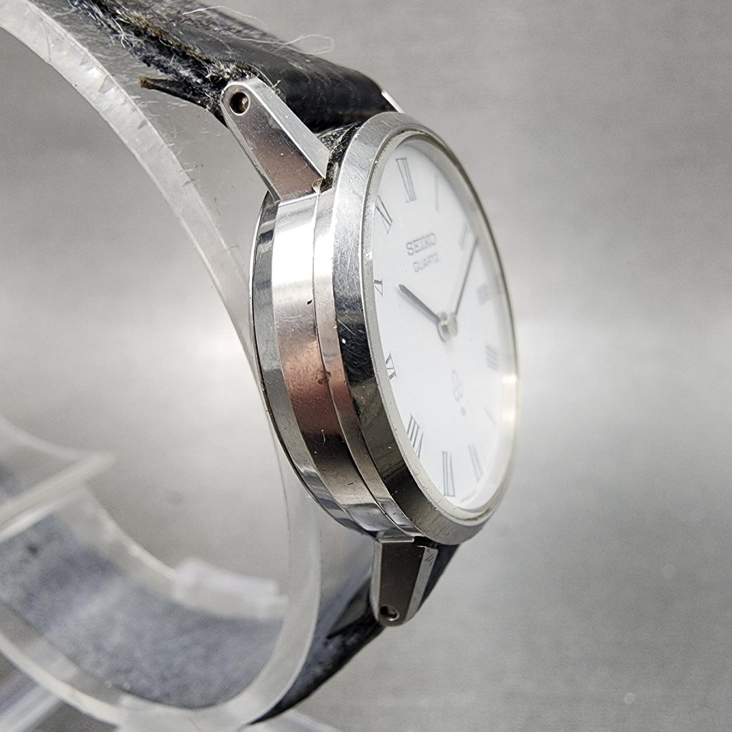 Seiko Watch Women 24mm White Dial Silver Tone Round 41306001 New Battery3