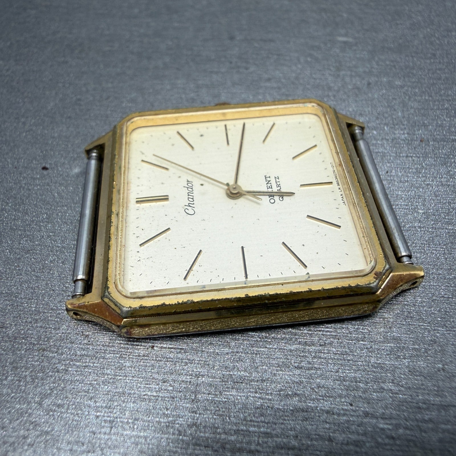 Orient Chandor Tank Watch Men 28mm Champagne Dial Gold Tone 0985407-40 PARTS4
