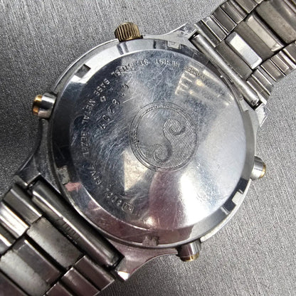Seiko Sports 100 Watch Men 39mm White Dial Chrono Moon Phase 7A48-7009 New Batt10