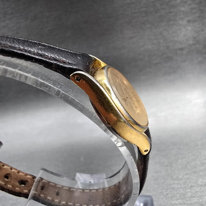 Seiko Watch Women 20mm Gold Dial Gold Tone Round 2Y01-0A19 New Battery Vintage 73