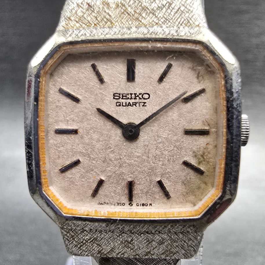 Seiko Watch Women 21mm Silver Dial Silver Tone Rectangle 2320-5119 New Battery1