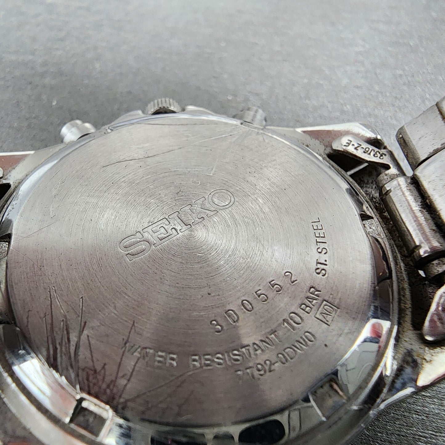 Seiko Chronograph Watch Men 40mm Silver Dial silver Tone Date 7t920dw0 Newbatt9