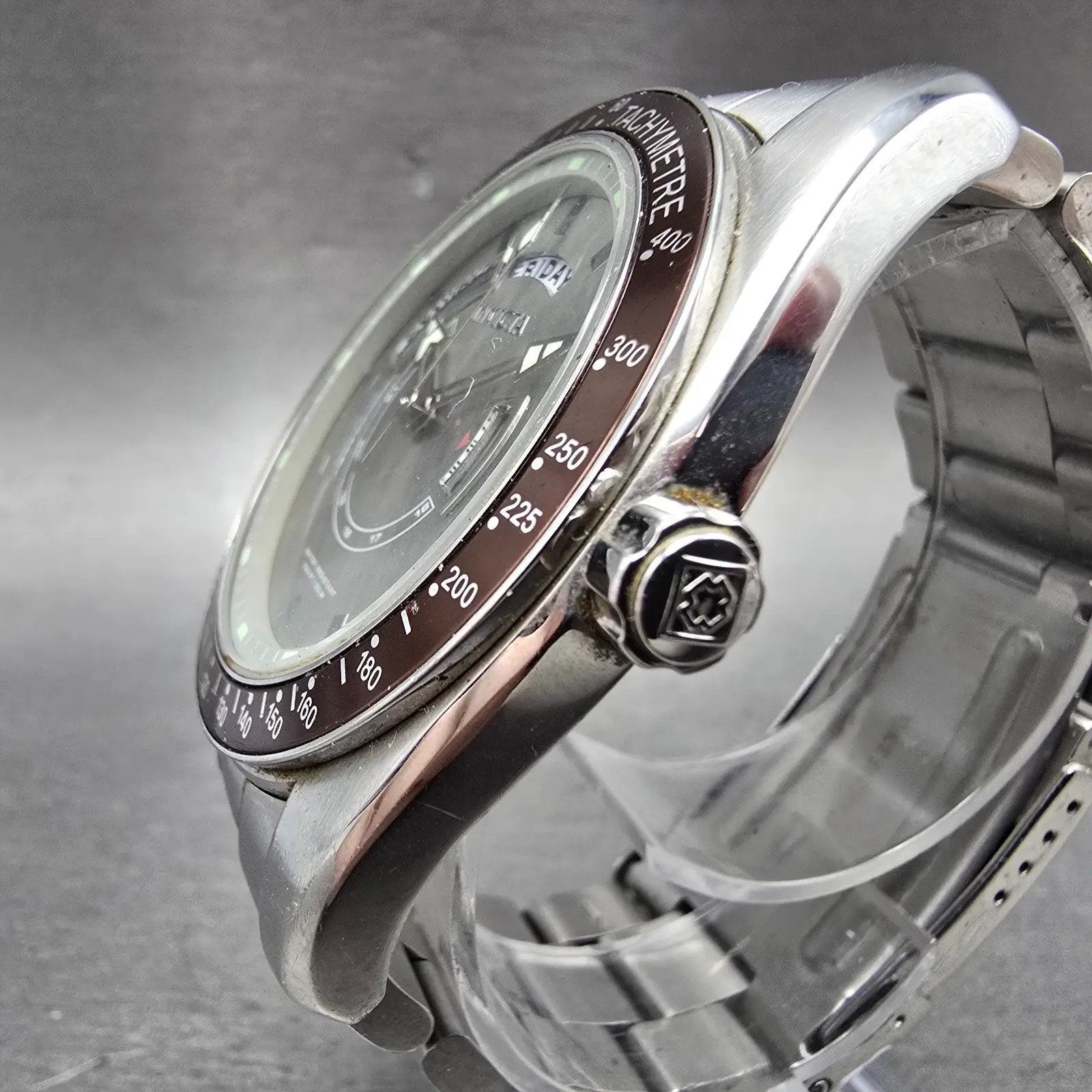 Invicta Watch Men 45mm Silver Dial Silver Tone Daydate Round 5785 PARTS3