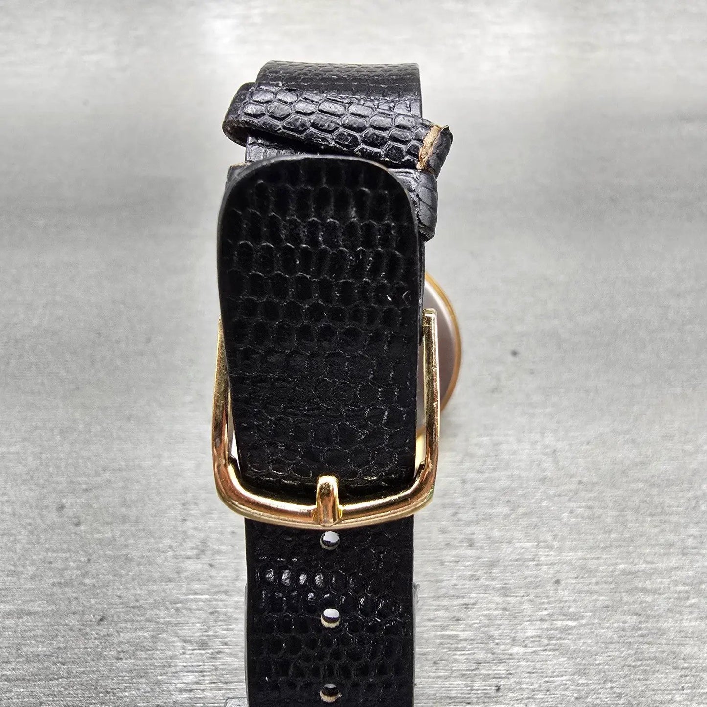Seiko Watch Men 34mm Black Dial Gold Tone Date Round 7N22-8A09 New Battery VTG7