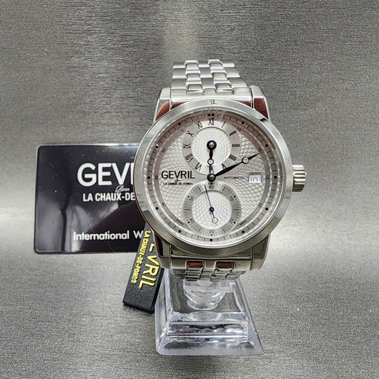 Gevril Gramercy Watch Men 39mm Silver Dial Stainless Steel Date Automatic 24011