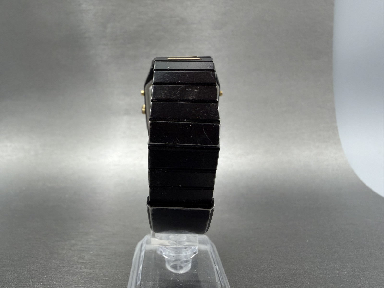 Pulsar Analog Digital Watch Men 30mm Black Dial Black Gold Chrono READ!!! V0317