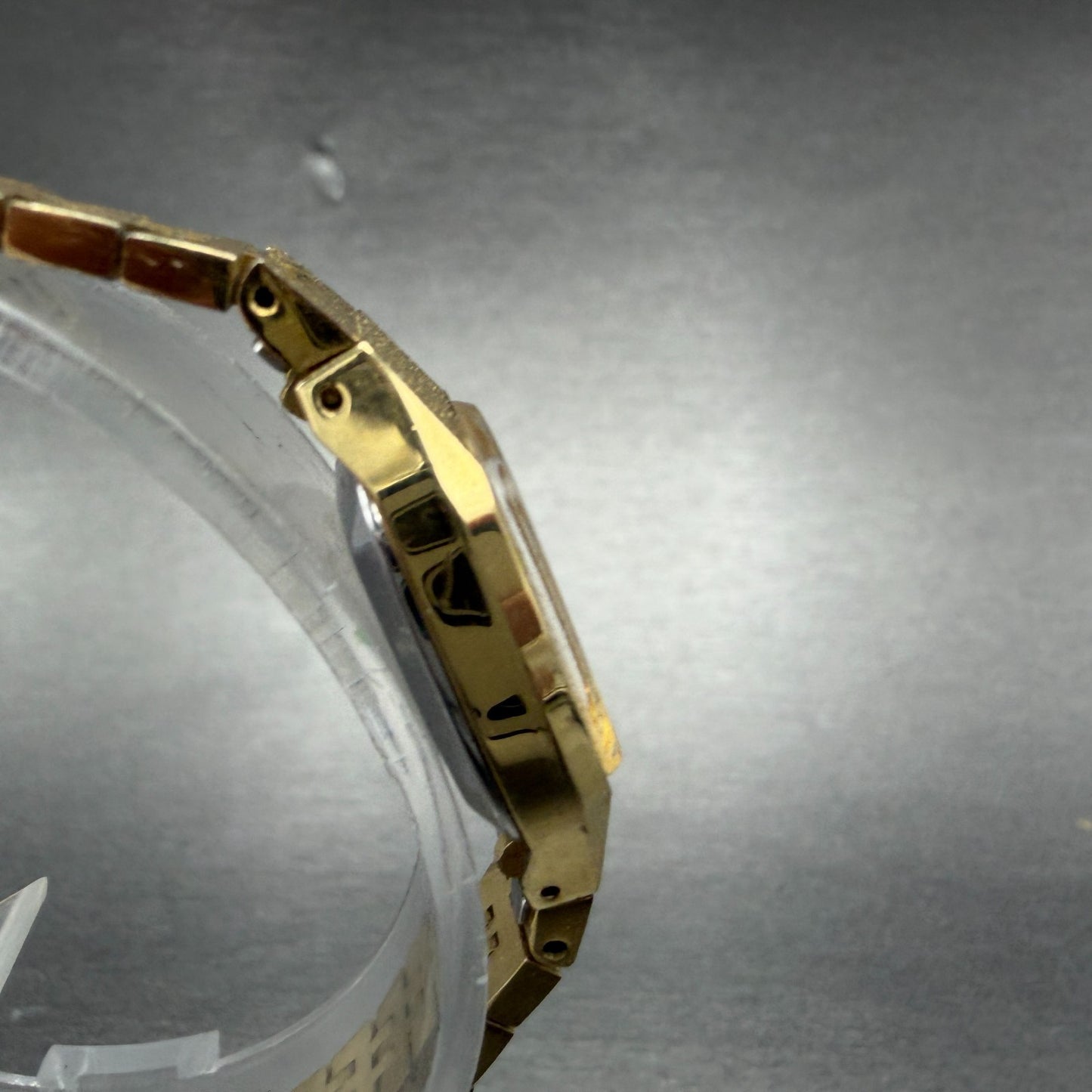 Seiko Tank Watch Women 17mm Gold Dial Gold Tone Rectangle 1400-7399 New Battery3