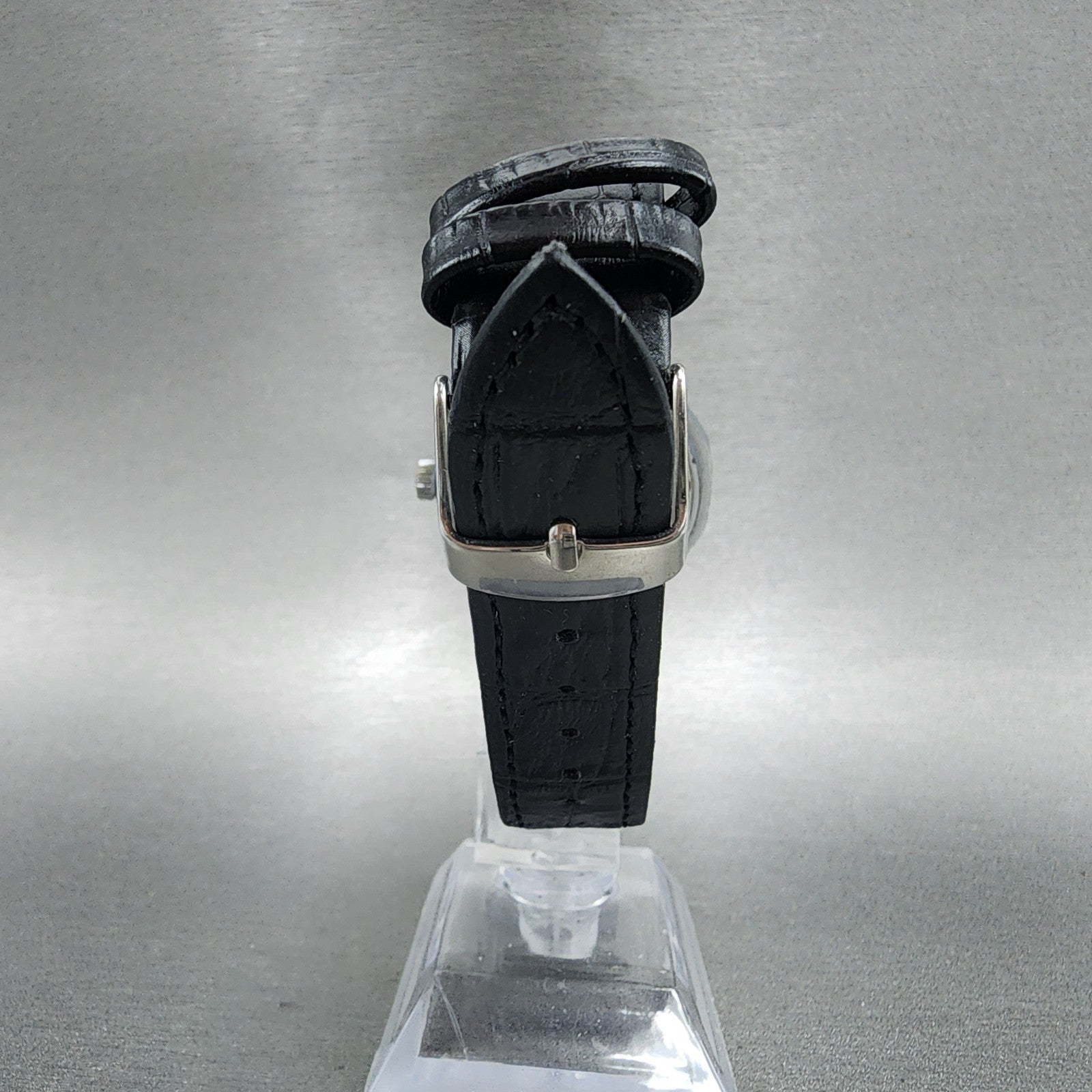 Slava Watch Men 39mm Black Dial Silver Tone Daydate Round Manual Wind Runs VTG7