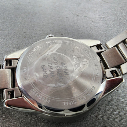 Bulova Sutton Watch Women 28mm Pink Dial Steel Round 96P249 New Battery9