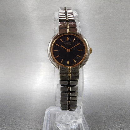 Citizen Watch Women 21mm Black Dial Two Tone Round 5920S006007 New Battery5