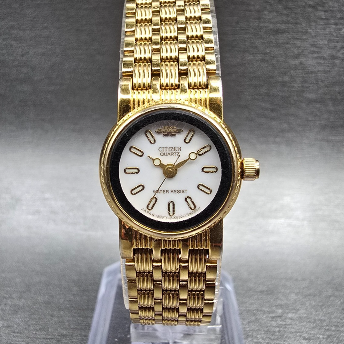 Citizen Watch Women 19mm White Dial Gold Tone Round 5930-S34774 New Battery0
