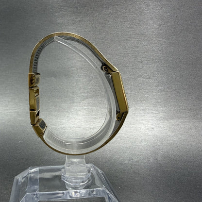 Bulova Tank Watch Women 16mm Black Dial Gold Tone Rectangle P8 New Battery8