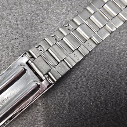 Seiko Bracelet 7mm Stainless Steel Silver Tone Tri Folding Clasp Vintage16