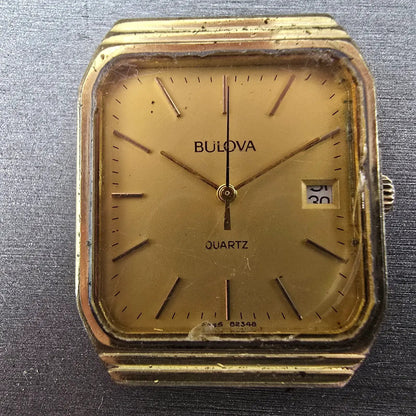 Bulova Watch Men 29mm Champagne Dial Gold Tone Date READ!!!!! 82348 New Battery1