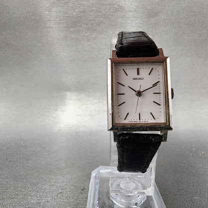 Seiko Tank Watch Women 18mm White Dial Silver Tone 4n215010 New Battery5