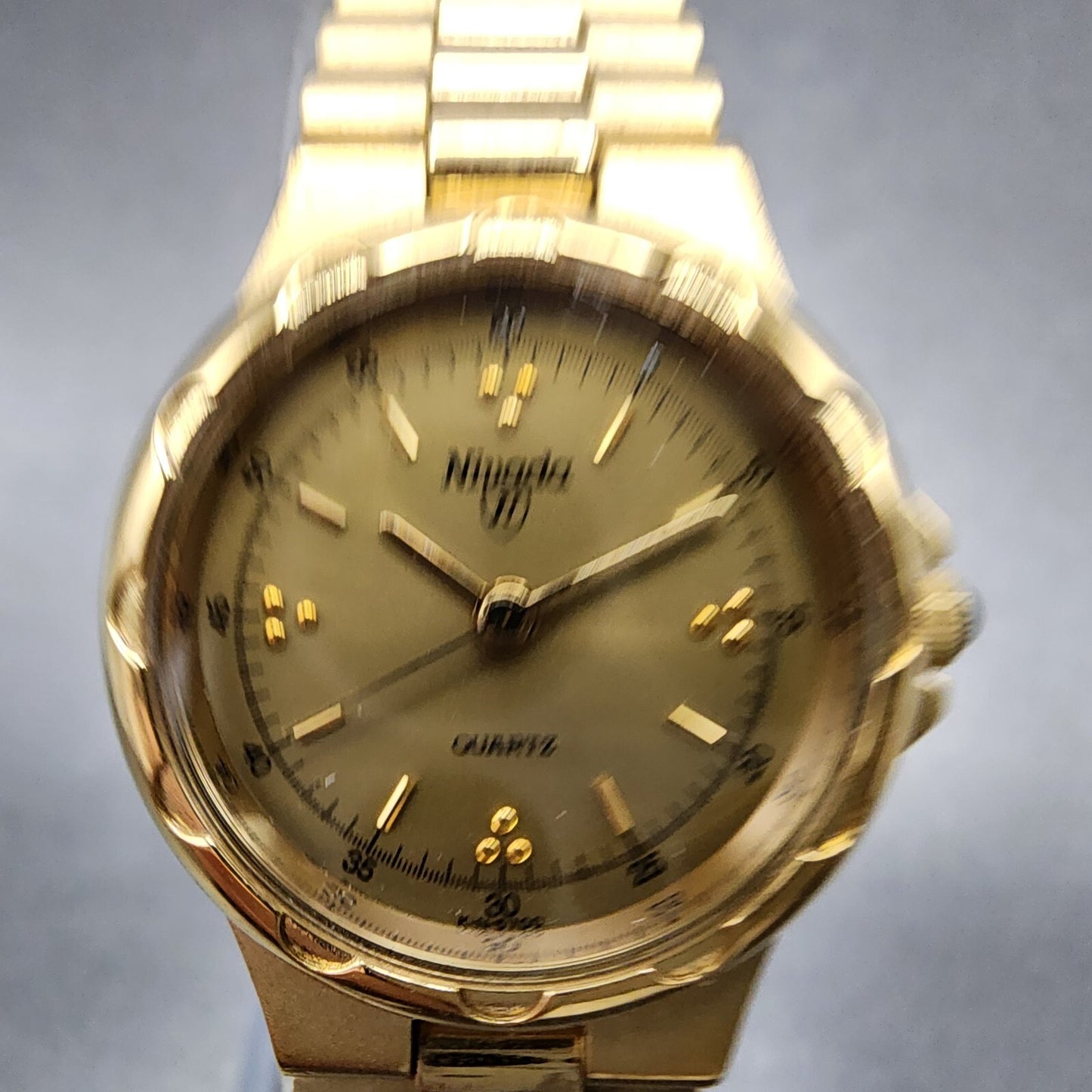 Nivada Watch Women 23mm Gold Dial Gold Tone Round N5700 PARTS2