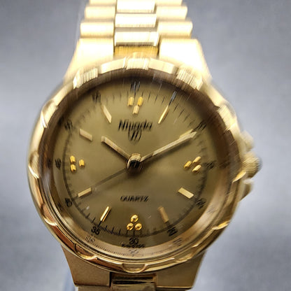 Nivada Watch Women 23mm Gold Dial Gold Tone Round N5700 PARTS2