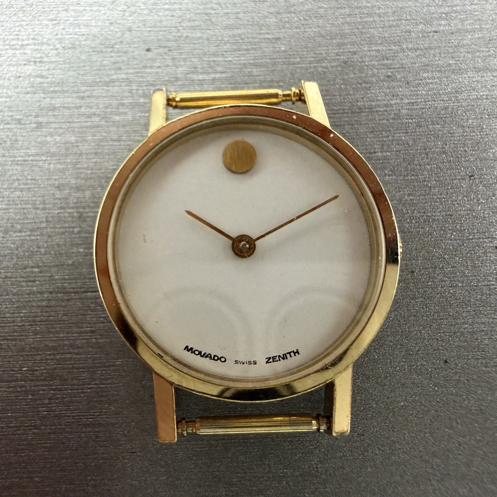 Zenith Movado Museum Watch Women 25mm White Dial Gold Plated Manual Wind PARTS2