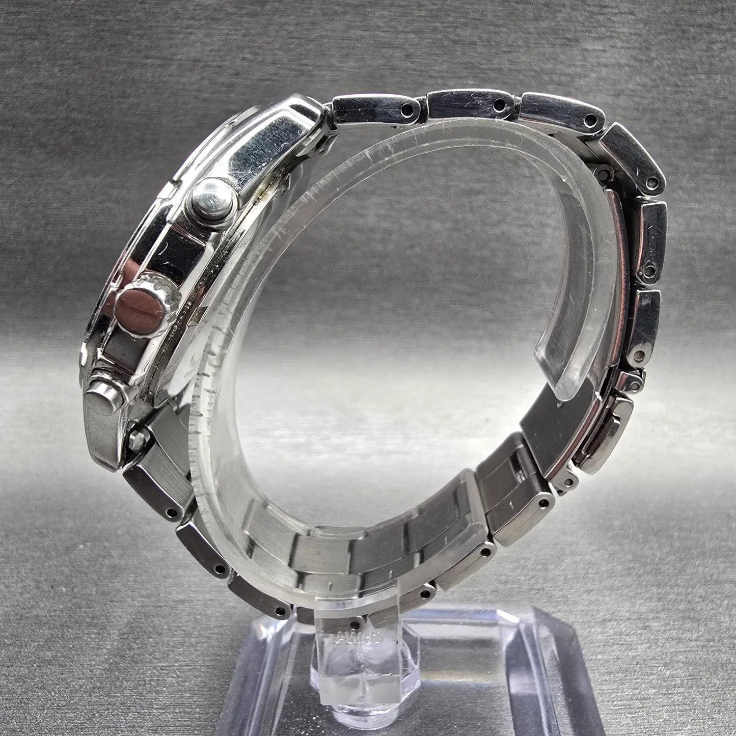 Seiko Chronograph Watch Men 42mm Black Dial Silver Tone Date 7T92-0LR0 New Batt6