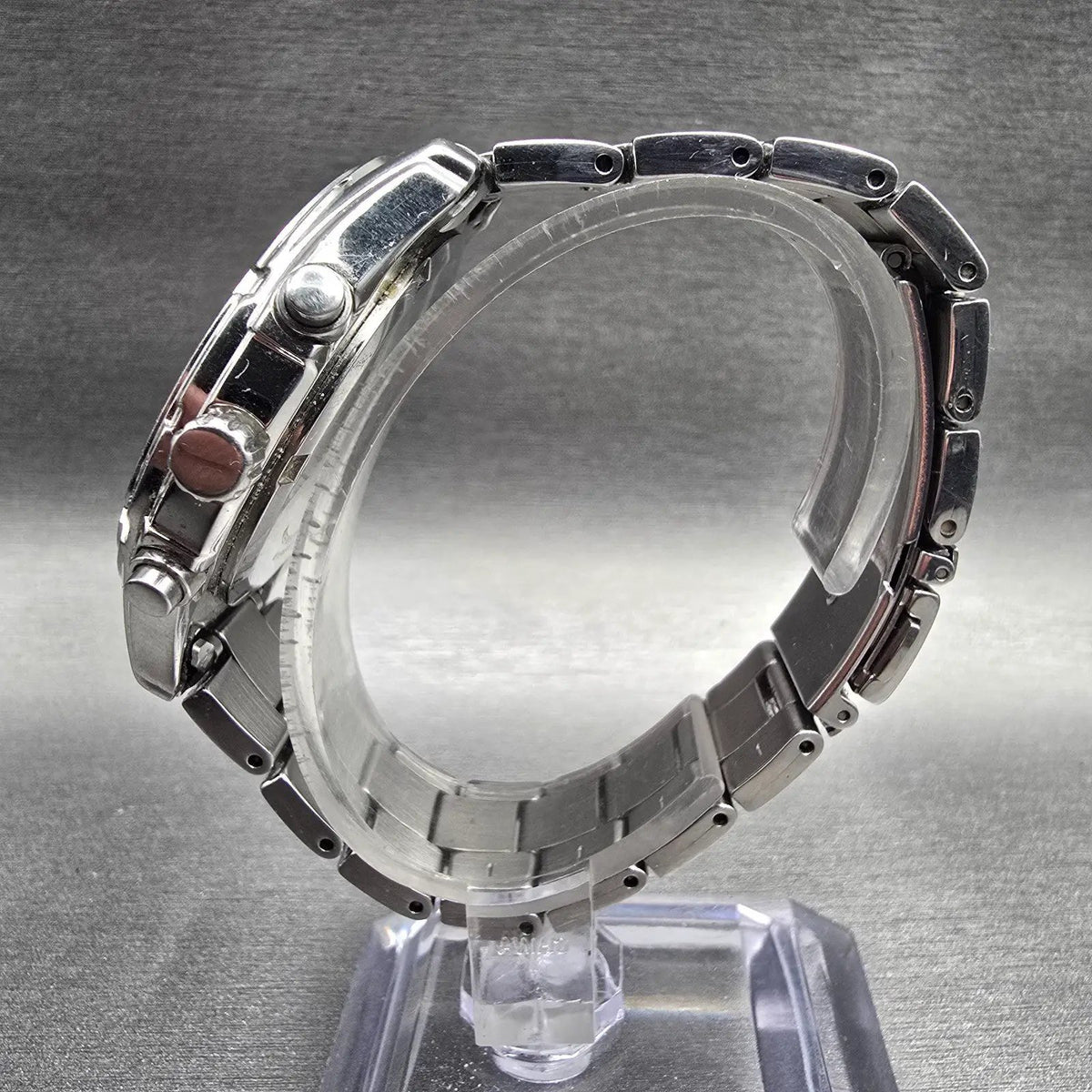 Seiko Chronograph Watch Men 42mm Black Dial Silver Tone Date 7T92-0LR0 New Batt6