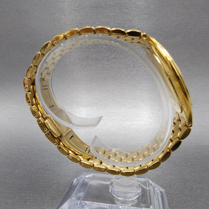 Wittnauer Watch Men 35mm White Dial Gold Tone Date Round 11B01 New Battery8