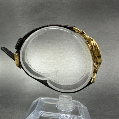 Gucci 6000L Watch Women 23mm Champagne Dial Gold Plated Round Roman PARTS9