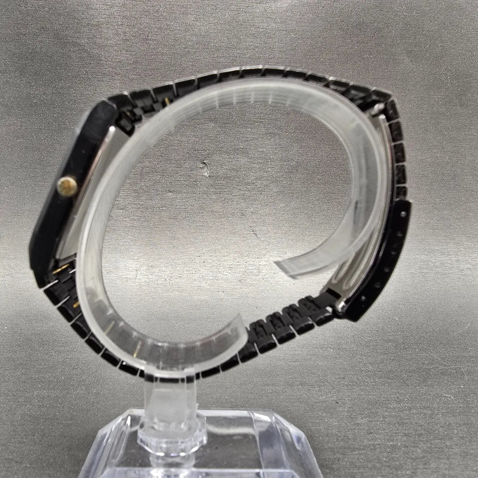 Seiko Analog Digital Watch Men 29mm Black Gold Alarm Chronograph H601-5179 PARTS7