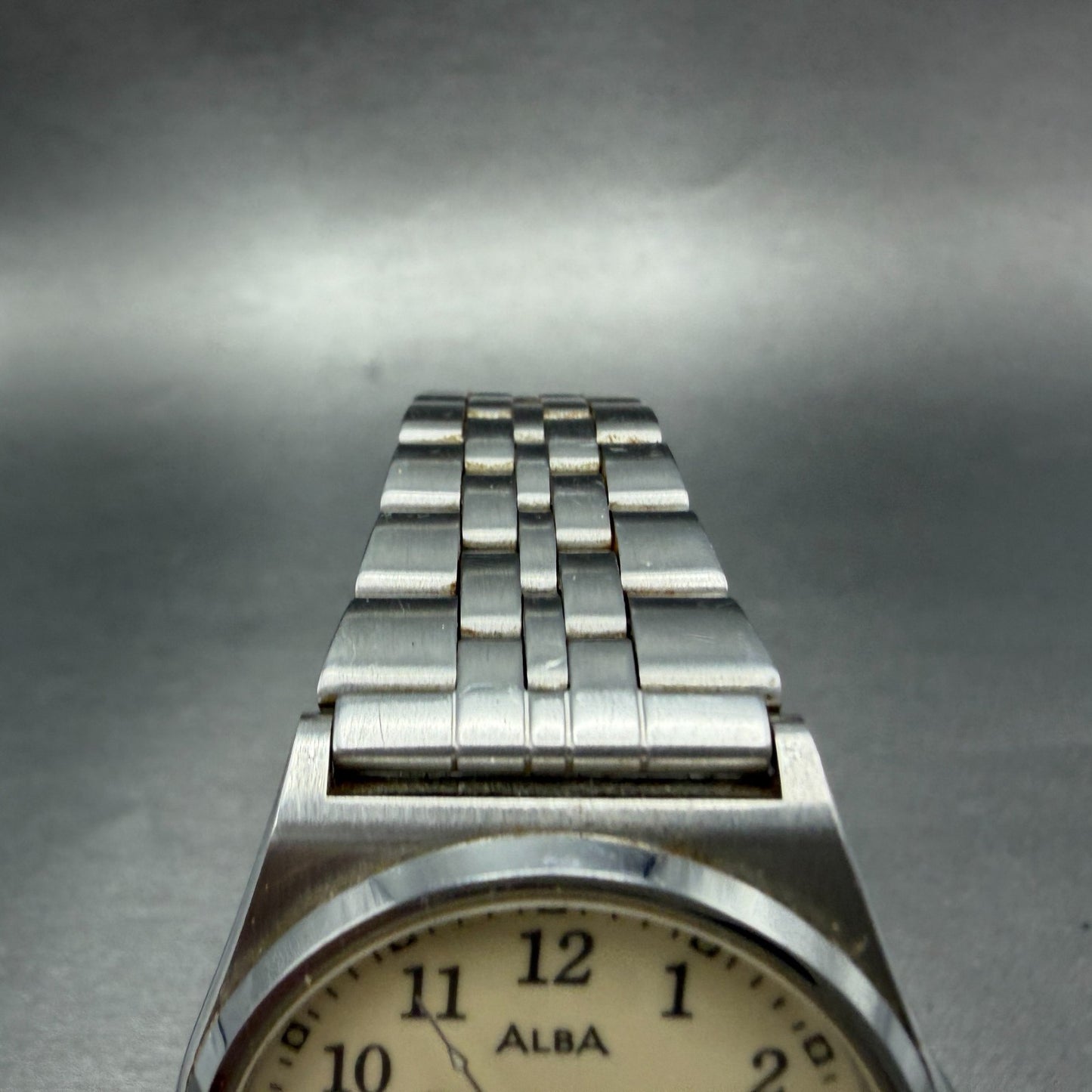 Seiko Alba Watch Men 35mm Luminous Dial Silver Tone Daydate V743-8B10 NewBattery4