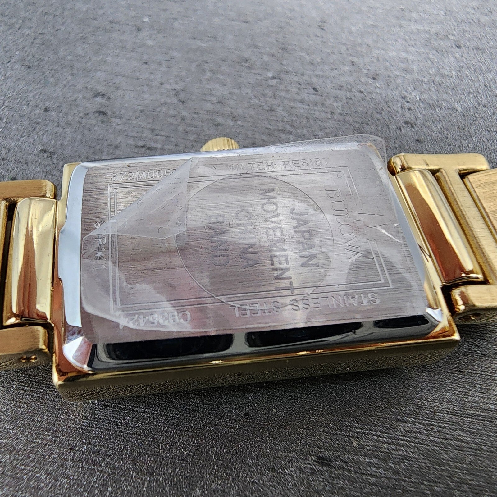 Bulova Tank Watch Women 18mm MOP Dial Gold Tone Diamond Accents New Battery9