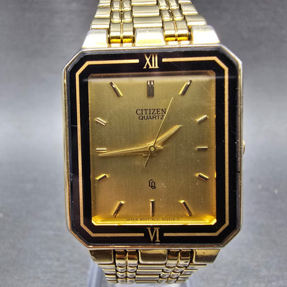 Citizen CQ Tank Watch Men 27mm Champagne Dial Gold Tone 6031-R04630 PARTS VTG0