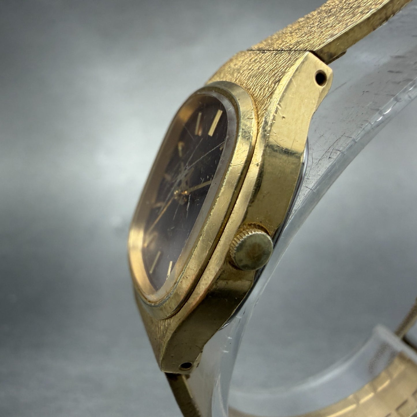 Seiko Watch Women 20mm Brown Dial Gold Tone Oval 3421-5020 New Battery Vintage2