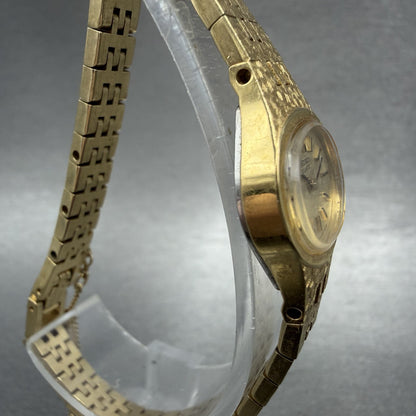 Seiko Watch Women 17mm Champagne Dial Gold Tone 2C205759 Oval New Battery3