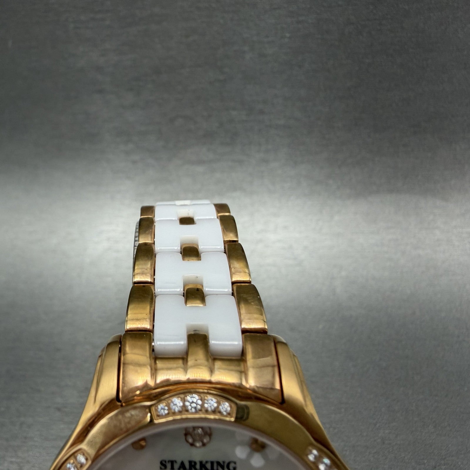 Starking Automatic Watch Women 35mm MOP Dial Rose Gold Tone Skeleton Runs4
