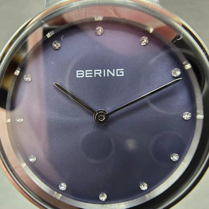 Bering Classic Watch Women 31mm Purple Dial Silver Purple Mesh Band Round Works22