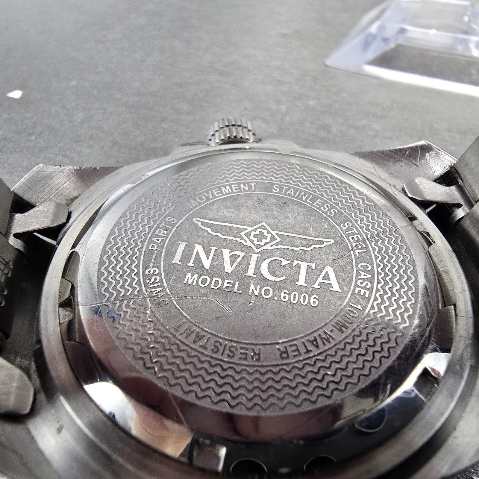Invicta Dive Watch Men 45mm Silver Dial Silver Tone Date Round 6006 New Battery10