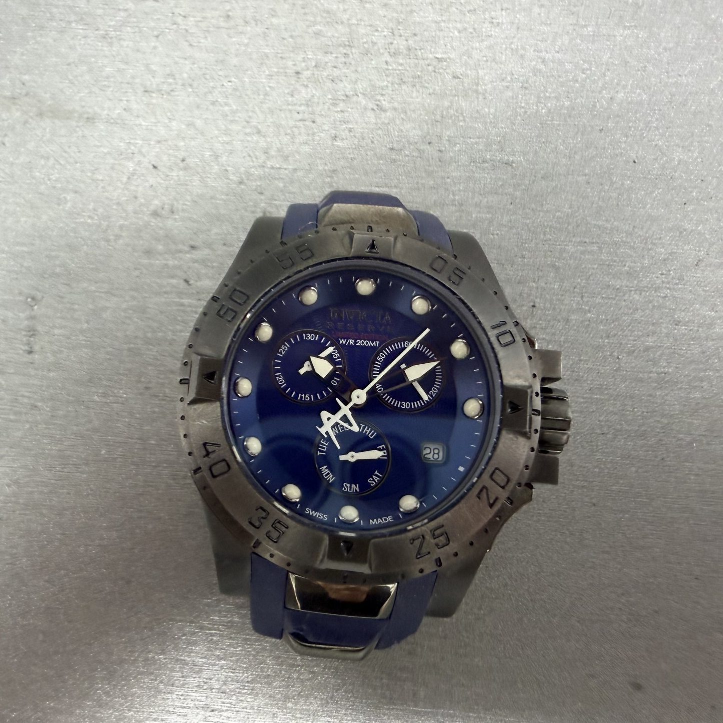 Invicta Excursion Chronograph Watch Women 40mm Blue Dial Daydate 18692 PARTS0