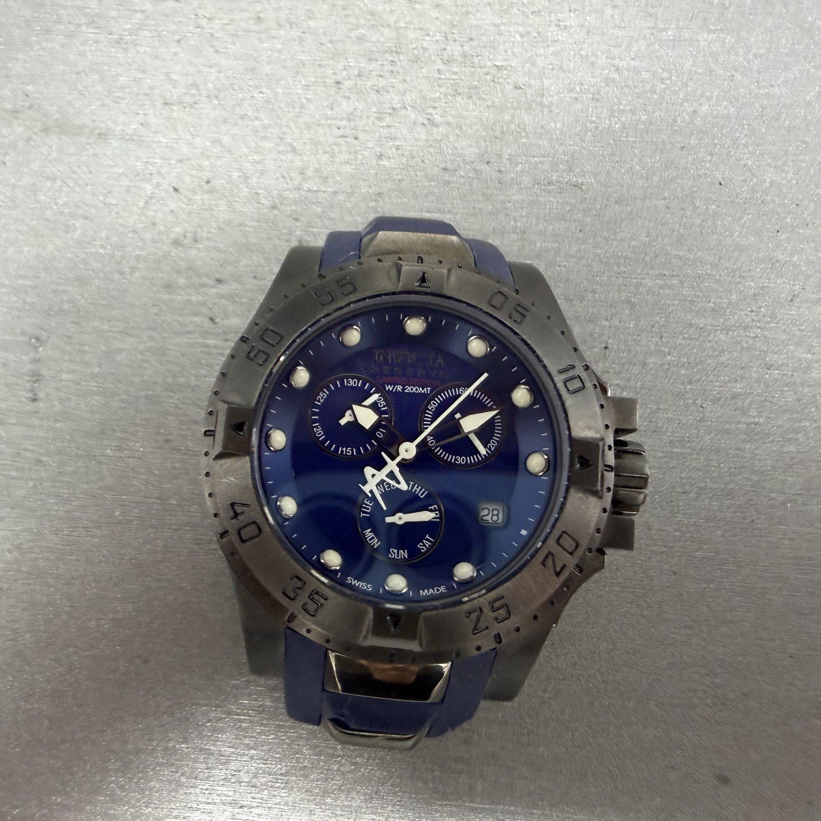 Invicta Excursion Chronograph Watch Women 40mm Blue Dial Daydate 18692 PARTS0