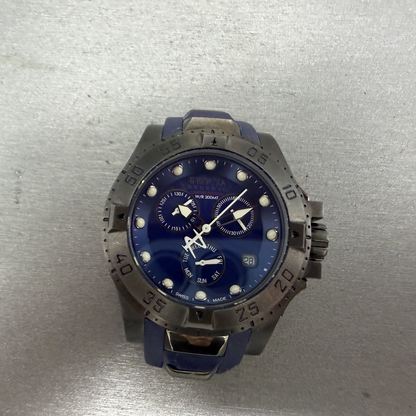 Invicta Excursion Chronograph Watch Women 40mm Blue Dial Daydate 18692 PARTS0