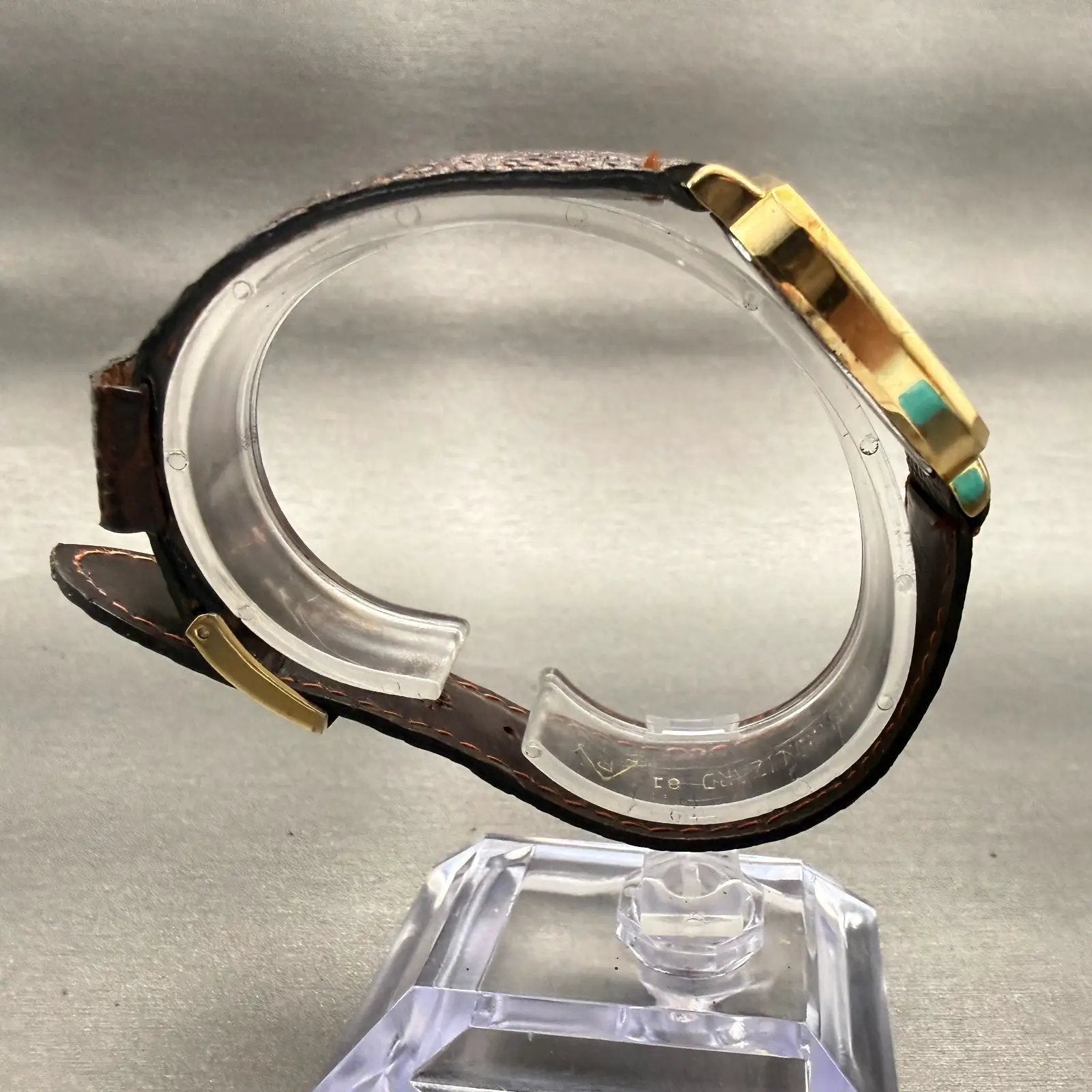 Seiko Watch Men 31mm Champagne Dial Gold Tone Rectangle 5931-5470 New Battery8