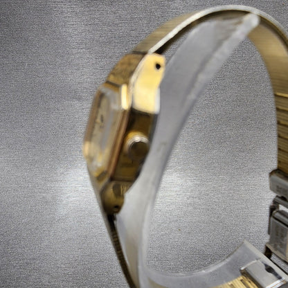Citizen Seven Watch Women 16mm Gold Dial Gold Tone Octagon New Battery VTG2