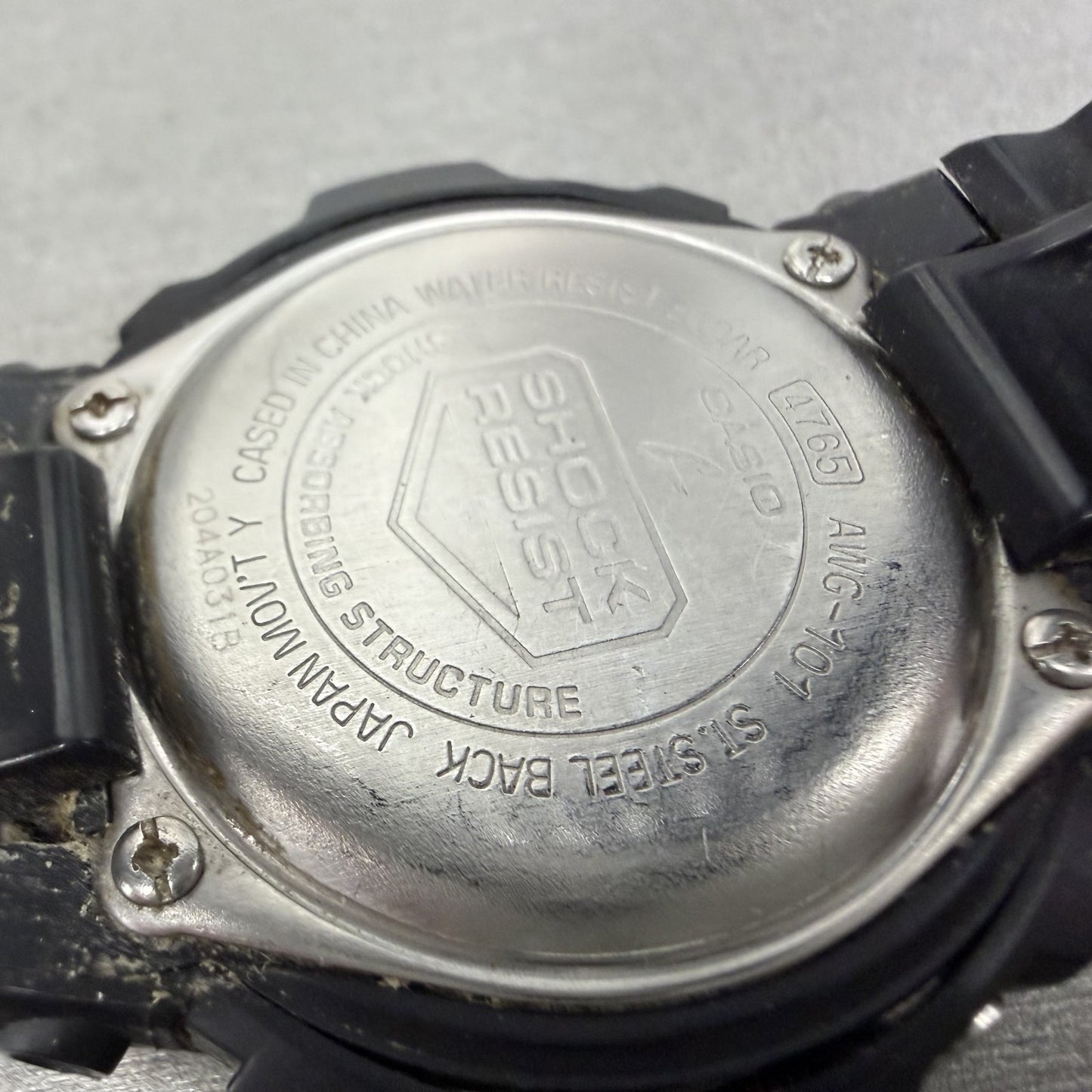 Casio GShock AWG101 Watch Men 48mm Gray Dial Black Alarm Chrono Solar Works8